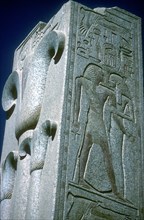 Pillar with Papyrus motif (symbol of Lower Egypt), Temple of Amun, Karnak, Egypt. Artist: Unknown