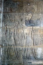 Relief of Alexander the Great being blessed by Amun-Ra, Temple sacred to Amun Mut & Khons, Luxor. Artist: Unknown