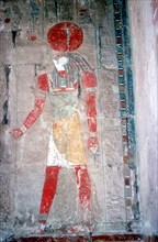 Wall painting of Horus (falcon-headed god), Temple of Queen Hatshepsut, c15thcentury BC. Artist: Unknown