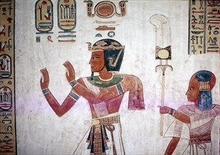 Wallpainting of Rameses III leading deceased son to the gods, Valley of the Queens, Egypt, c12thC BC Artist: Unknown