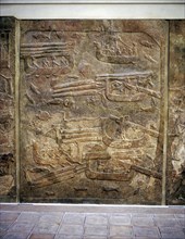 Assyrian relief showing transport of timber from Lebanon by water, Khorsabad, c8th centBC. Artist: Unknown