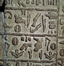 Detail of hieroglyphic inscription, Neo-Hittite, c9th century BC. Artist: Unknown
