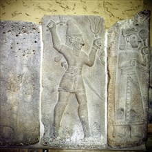 Hittite relief of the weather-god Teshub with lightning. Artist: Unknown