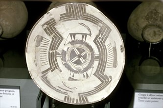 Terracotta dish with animal decoration, Susa, c4200-3800 BC. Artist: Unknown