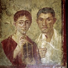 Roman portrait paining of Terentius Neo and his wife, Pompeii, Italy. Creator: Unknown.
