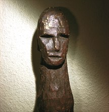Close-up of Celtic wood male idol, Ralaghan, Co.Cork, Ireland, c1st century BC. Made of oak. Artist: Unknown