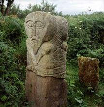 Pagan Celtic stone Janus-head figure, Boa Island, Co.Fermanagh, Ireland. Artist: Unknown