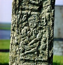 Sheila-na-gig on Celtic cross-shaft, Clonmacnoise, Co.Offaly, Ireland. Artist: Unknown