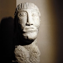 Celtic stone head, Salzburg, Austria, 1st century BC - 1st century. Artist: Unknown