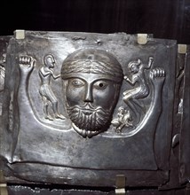 Gundestrup Cauldron, Celtic God holding two men, Danish, c100 BC. Artist: Unknown