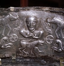 Gundestrup Cauldron, Celtic Goddess with elephants, Danish, c100 BC. Artist: Unknown