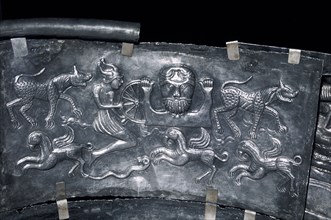 Detail of Gundestrup Cauldron, Celtic God Taranis, Danish, c100 BC. Artist: Unknown