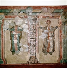 Christian wallpainting, Lullingstone Roman Villa, Kent, c350. Artist: Unknown