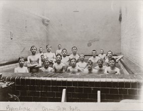 Group shot of boys in plunge bath, York, Yorkshire,1909. Artist: Unknown