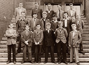 Group photo of Rowntree boys beginning their induction course, York, Yorkshire,1955. Artist: Unknown