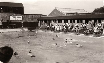 A water polo match, Yearsley baths, York, Yorkshire, 1955. Artist: Unknown