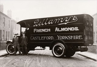 A lorry in the livery of Bellamy?s, advertising French Almonds, Castleford, Yorks, 1929. Artist: Unknown