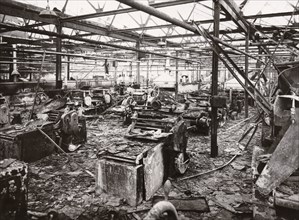 The biscuit room after bombing damage, Alfred Hughes Factory, Birmingham, 1940. Artist: Unknown