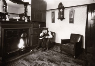 House interior, sitting room, York, Yorkshire, 1940. Artist: Unknown