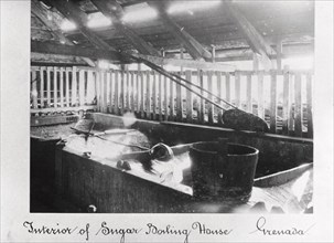 Interior of a sugar boiling house, Grenada, 1897. Artist: Unknown