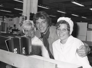 Frank Ifield, popular Australian singer, visiting the Rowntree factory, 1971. Artist: Unknown