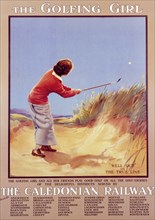 'The Golfing Girl', Caledonian Railway poster, c1910. Artist: Unknown
