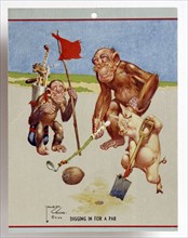 Cartoon with a golfing theme, c1930s. Artist: Unknown