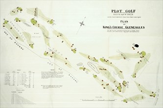 Map of the Gleneagles golf course, British, c1920s. Artist: Unknown