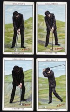 Cigarette cards showing tips from James Braid, c1900. Artist: Unknown