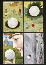 Golf ball postcards, c1920s-1930s. Artist: Unknown