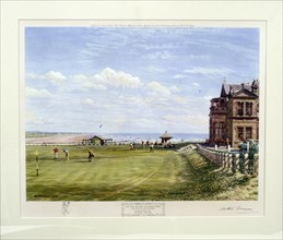 Arthur Weaver, signed print of Royal and Ancient course at St Andrews, 1961. Artist: Arthur Weaver