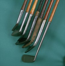 Showing the length and thickness of hosels, golf clubs, c1865-c1950. Artist: Unknown