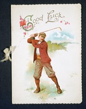 Greeting card with golfing theme, Germany, c1900. Artist: Unknown