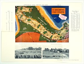 Map of Old Course, St Andrews, Open Championship, 1939. Artist: Unknown