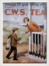 CWS Tea advertising card, 1920s. Artist: Unknown