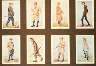 Set of golf cards by Leslie Ward (1851-1922), 1980s. Artist: Spy
