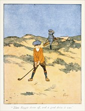 Postcard with golfing theme, c1910. Artist: Unknown