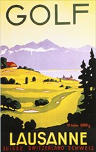 Poster for golfing resort in Lausanne, Switzerland, c1920s. Artist: Unknown