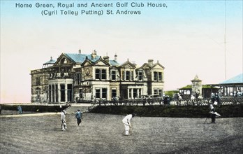 Home Green, Royal and Ancient Clubhouse, St Andrews, c1900. Artist: Unknown