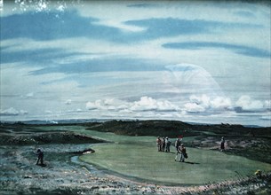 Cecil Aldin (1870-1935), fine art print of golf course, c1920. Artist: Cecil Aldin