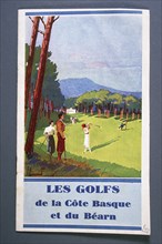 Poster advertising golf holidays on the Basque coast, French, c1920s. Artist: Unknown