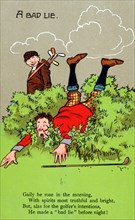 Postcard with golfing theme, c1910s-c1920s. Artist: Unknown