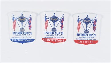 Ryder Cup badges, 1971. Artist: Unknown