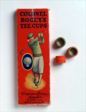 'Colonel Bogey's' cardboard ring tees, c1900. Artist: Unknown