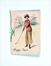 Greetings card with golfing theme, c1910. Artist: Unknown