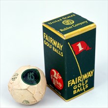 Fairway golf ball and box, c1910s. Artist: Unknown