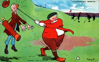 Golfing cartoon, 'Illustrated Sports', c1920s. Artist: Unknown