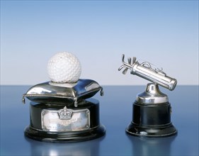 Silver golfing trophies, 1920s. Artist: Unknown
