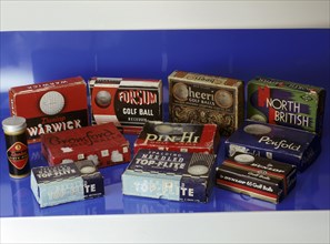Selection of golf ball boxes, 20th century. Artist: Unknown