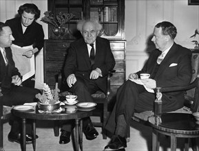 David Ben Gurion (1886-1973) with Hugh Gaitskill, 1960. Artist: Unknown
